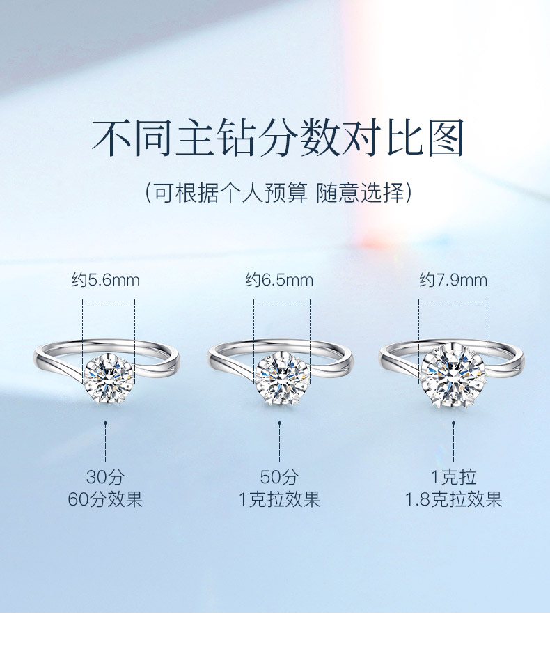 永久之恋/18K金钻戒/永久典范系列/50分F-G色