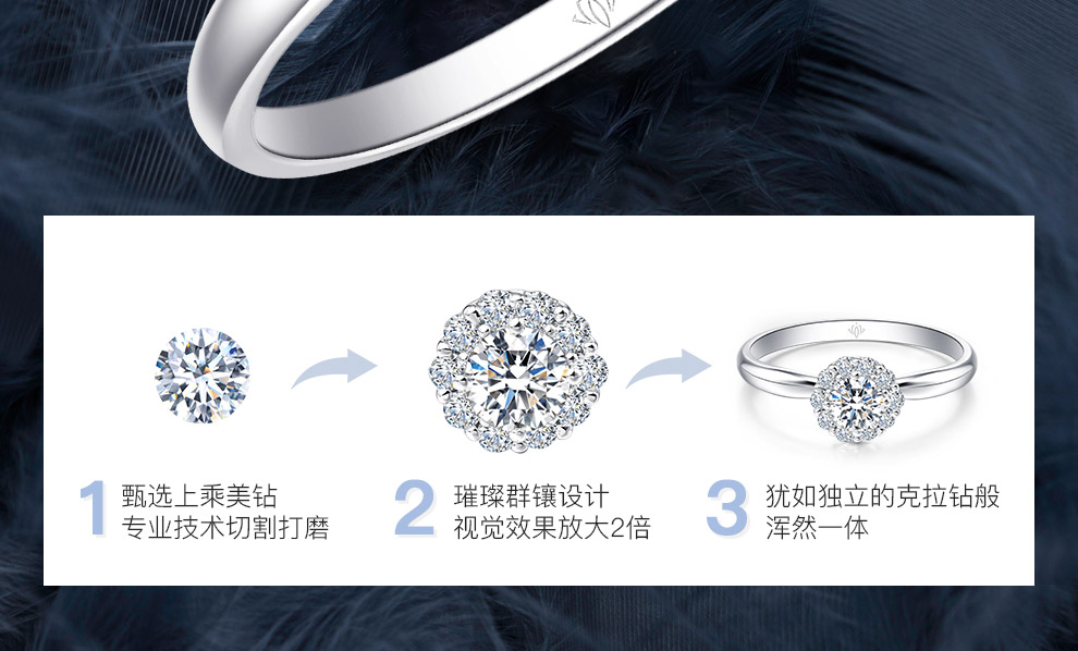 倾慕/18K白金钻戒 20分/I-J色/SI净度 国检