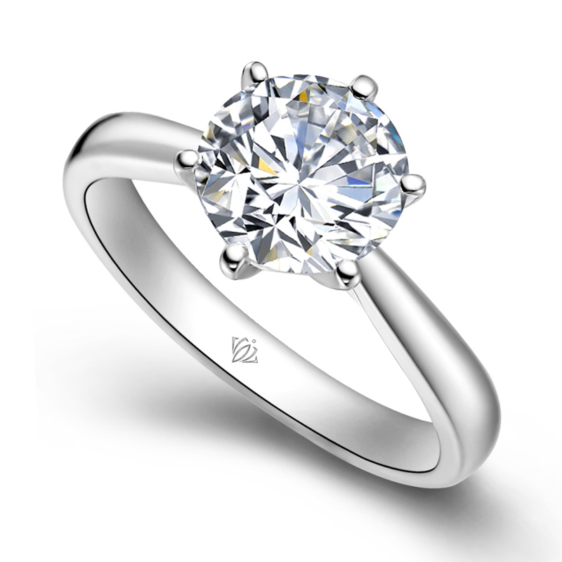 典范皇冠/18K白金钻戒 50分/SI1净度/J色/GIA双证-forever love系列
