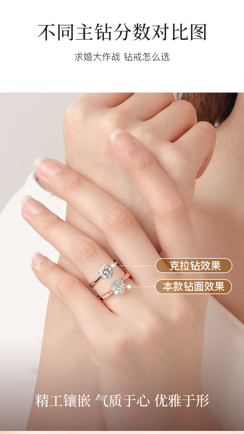 浪漫星斗/18K玫瑰金钻戒 约35分/星光系列
