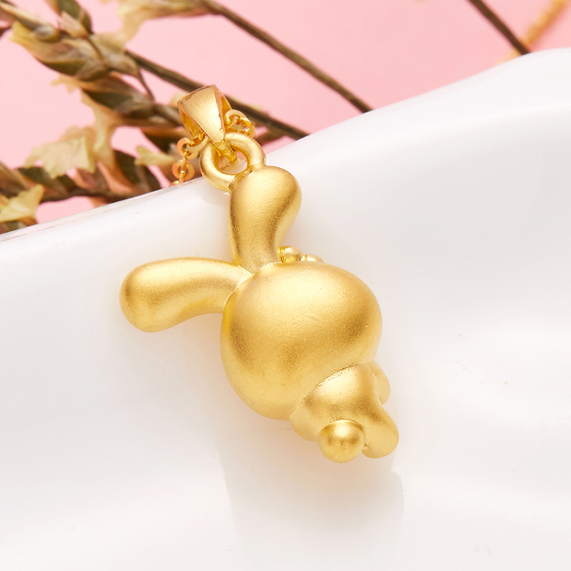 3D硬金-兔子/足金硬金吊坠