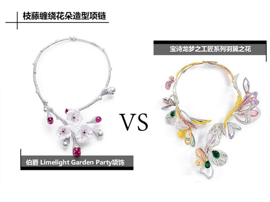 植藤环绕纠缠花朵外型项链