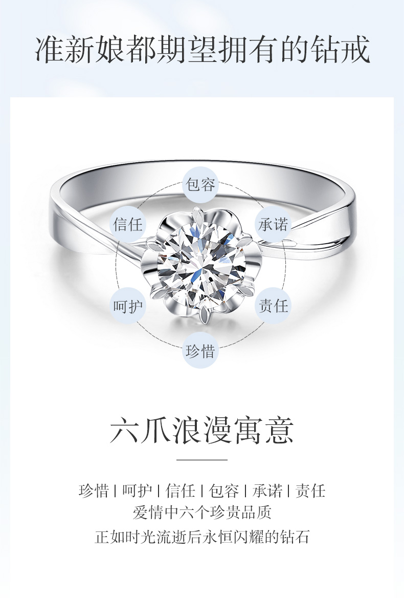 玫瑰情事/18K白金/PT950戒托