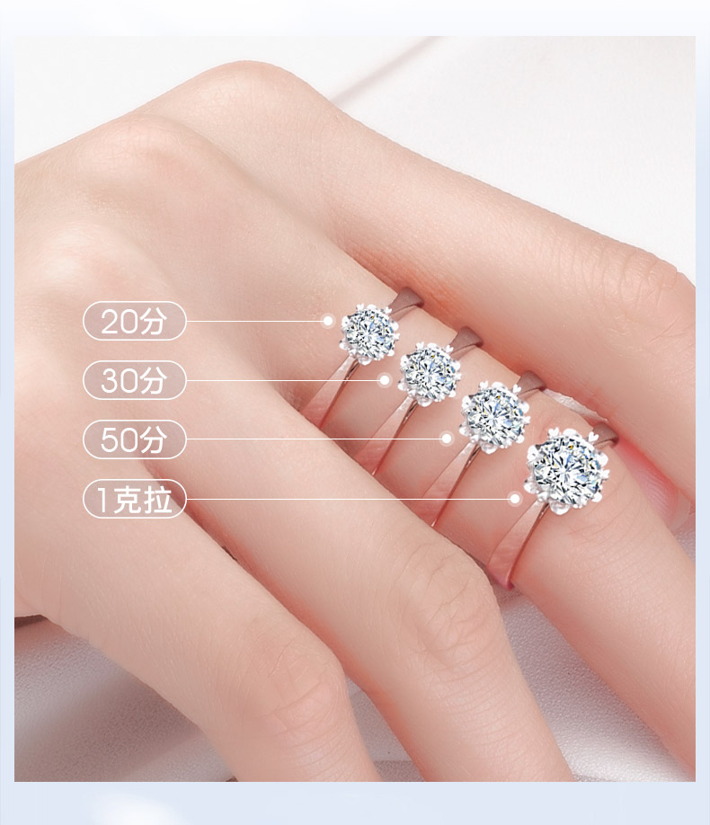 玫瑰之心/18K白金钻戒 20分SI净度/I-J色-forever love系列