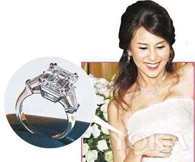 李嘉欣祖母绿婚戒