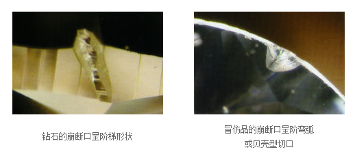 虚实钻石的崩断口