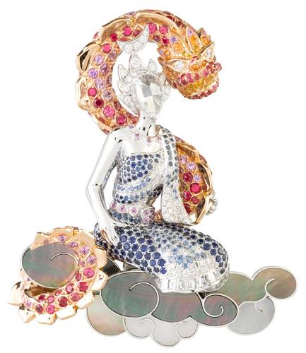 VanCleef&Arpels　梵克雅宝 Femme au Dragon decor 胸针
