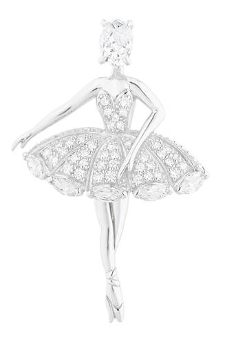 ARTē Coqueta Bailarina晶钻纯银芭蕾舞者胸针