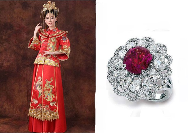 婚纱和钻戒怎样搭配都雅